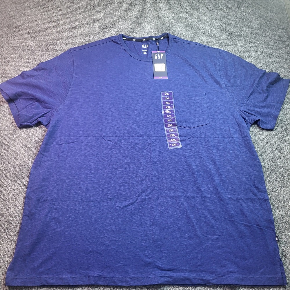 GAP Mens XXL Blue Slub Cotton Pocket T-Shirt Short Sleeve New With Tags